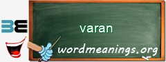 WordMeaning blackboard for varan